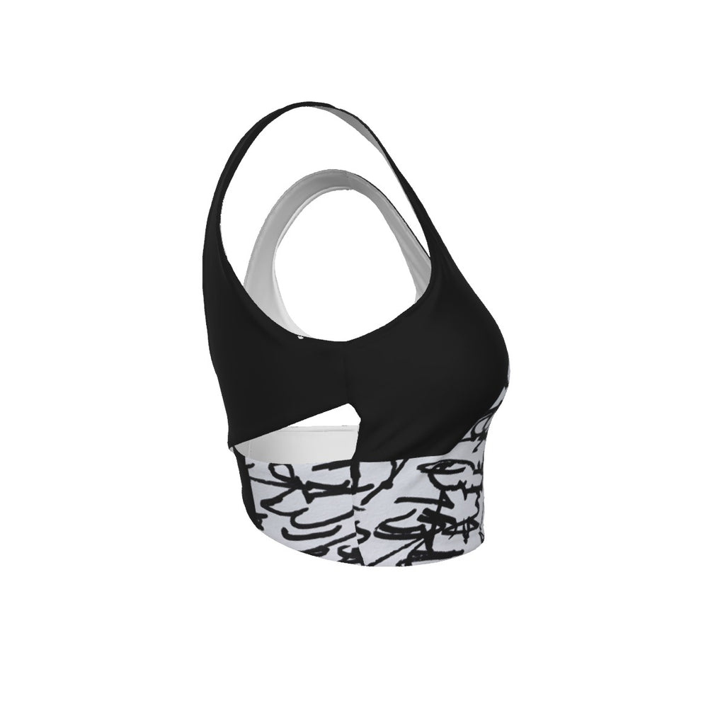 Snackonart Art Series Back Cross Sports Bra — No. 303