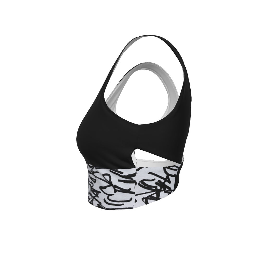 Snackonart Art Series Back Cross Sports Bra — No. 303