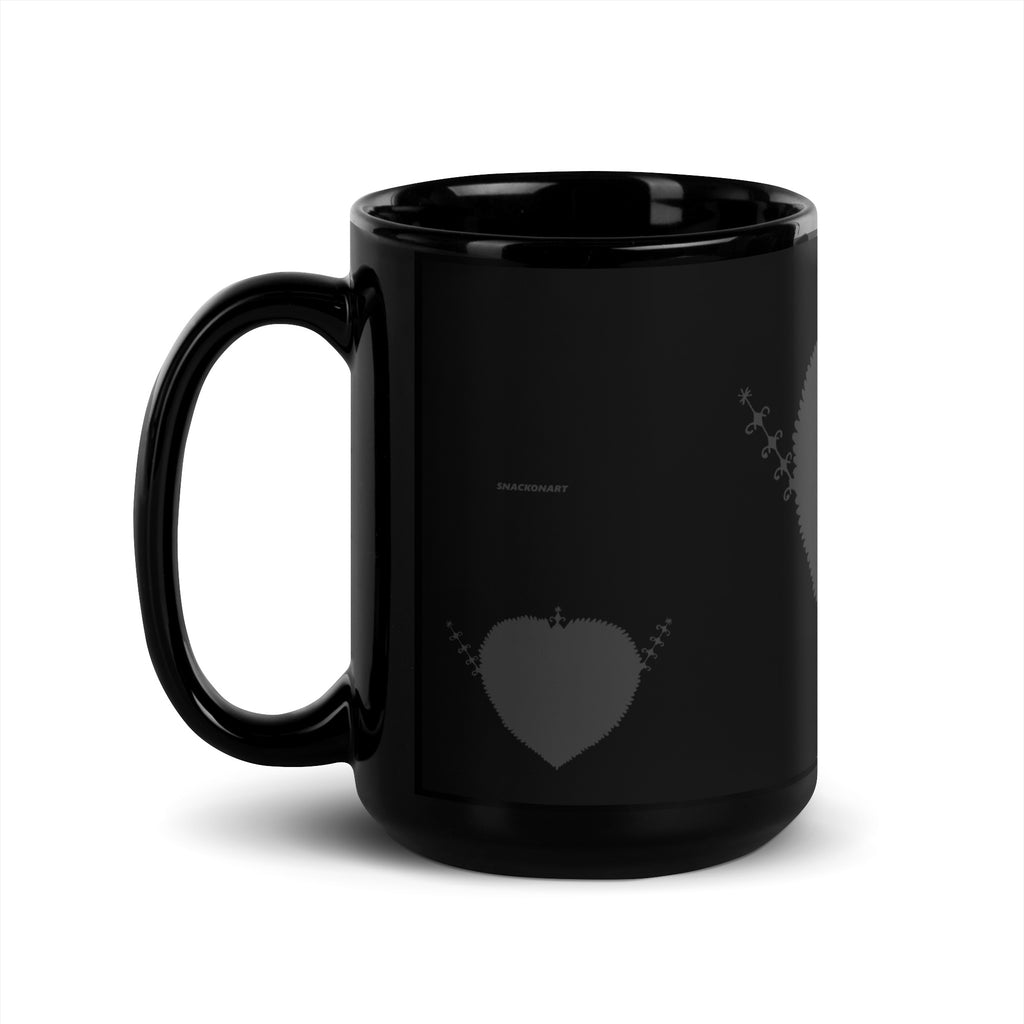 Ceramic Black Mug – Unique Gift | SnackOnArt